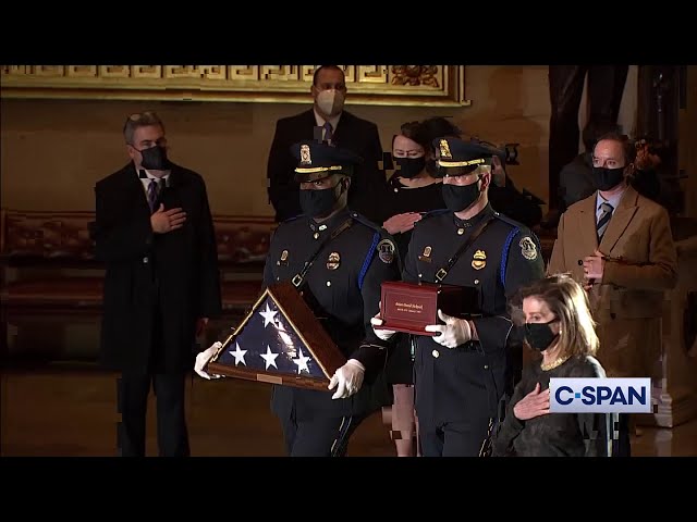 Capitol Police Officer Brian Sicknick Arrival & Lying in Honor in U.S. Capitol Rotunda