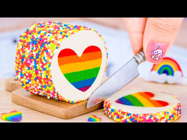 Amazing Miniature Cookies Recipe Easy - Delicious Colorful Heart Butter Cookies Cake Decorating