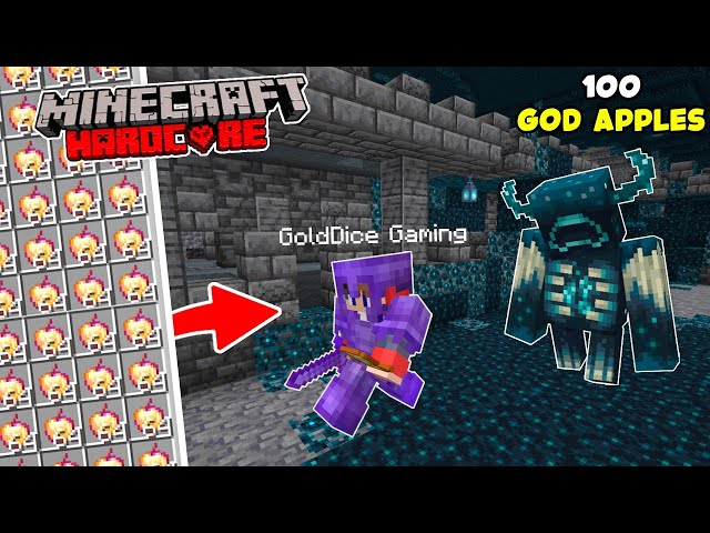 Collecting 100 GOD APPLES in Minecraft Hardcore (Hindi)