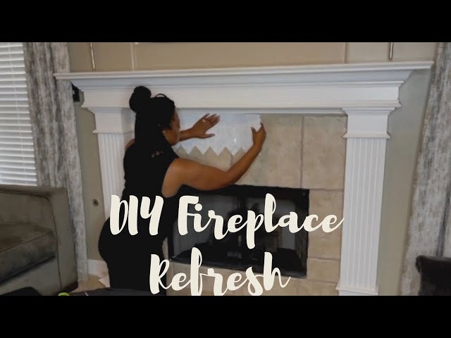 DIY Fireplace with Peel n Stick Tile | Decorate Living Room | Home Commomy