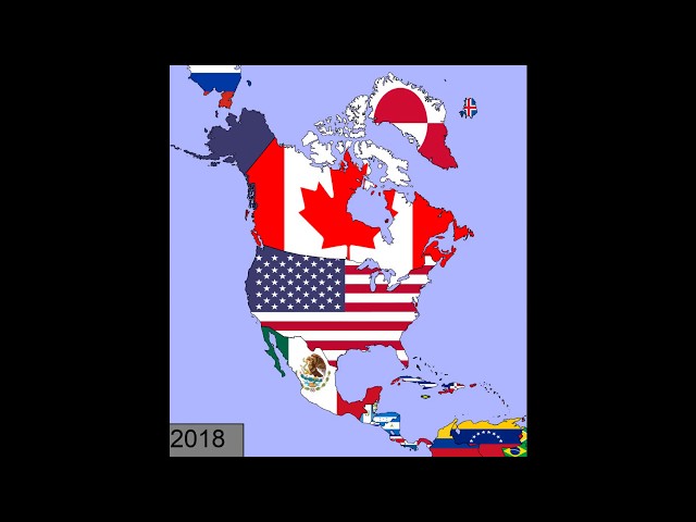 North America: Timeline of National Flags: 1600 - 2018