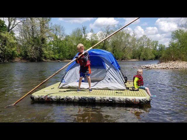 Floating River on Inflatable Dock - Fishing Catch Cook Camp