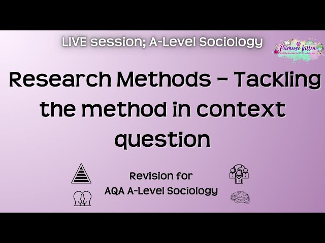 Research Methods: Method in context question - AQA A-Level Sociology | Live Revision Session