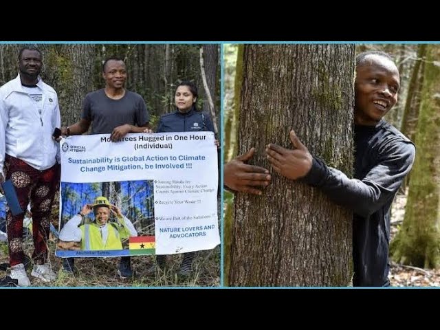 Ghana Man Sets World Record For Most Trees Hugged In One Hour