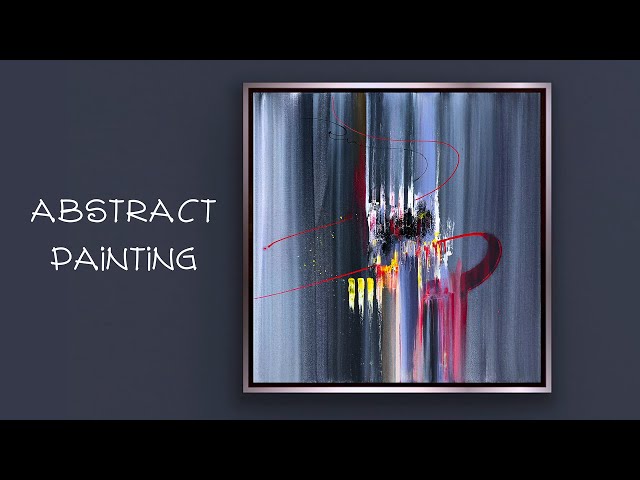 My Abstract Acrylic “Melting” Painting Technique with Sponge | Flashing Lights