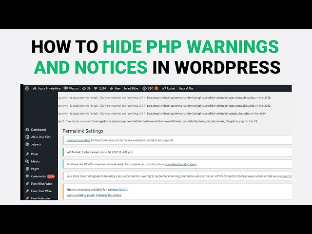 How to hide PHP Warnings and Notices in WordPress