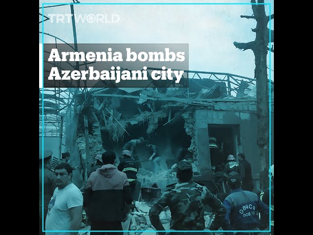 Civilians run for their lives in Azerbaijani city of Ganja after Armenian bombing
