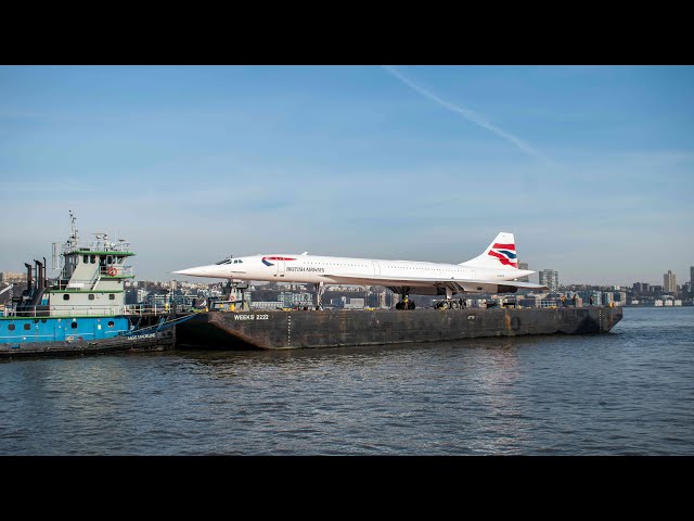 The Concorde returns to the Intrepid Sea Air and Space Museum in NYC 3/14/24