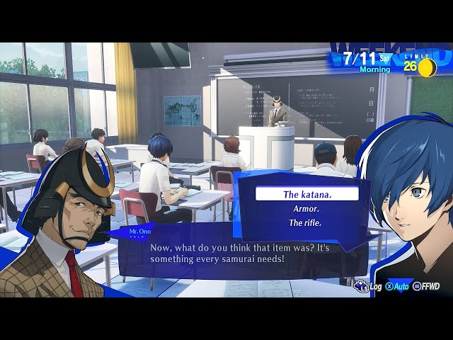 11th July Question: What item every Samurai needs in a battle | Persona 3 Reload
