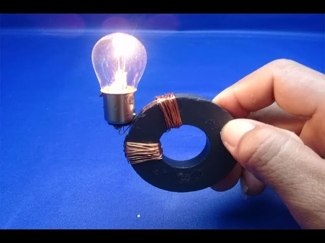 12v Light Bulb, Copper Wire with Magnets , Free Energy , simple 2018