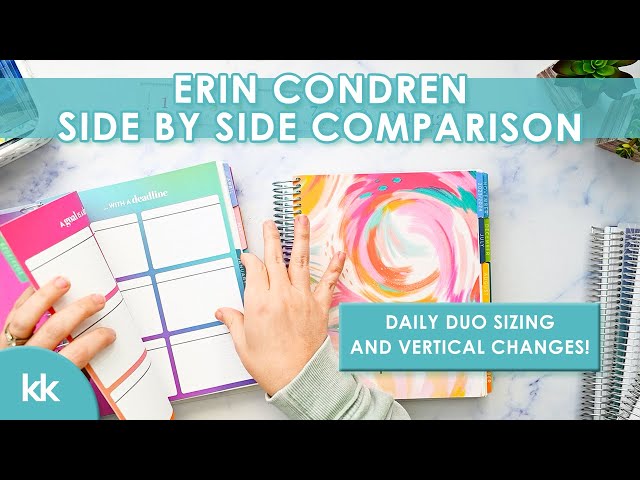 Erin Condren NEW Planner Launch Comparisons Vertical Inspire Wildflowers A5 vs 7x9 Daily Duo CHANGES