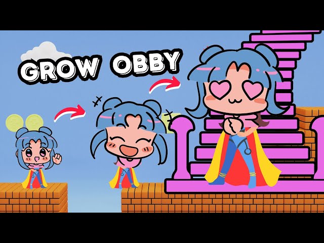 ROBLOX Easy Grow Obby | I look Giant a Beauty!