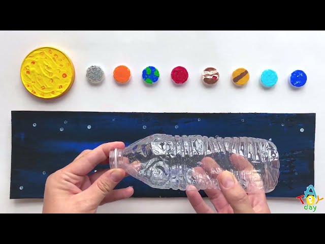 DIY Bottle Cap Planets Game for kids | How to learn planets order GAME | Cardboard & Plastic Bottle