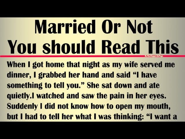 Married or Not you should read this