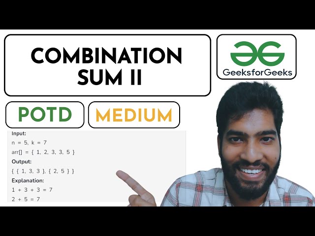 Combination Sum II🎯✅ || GFG POTD✅🔥 || Detailed Explanation✨