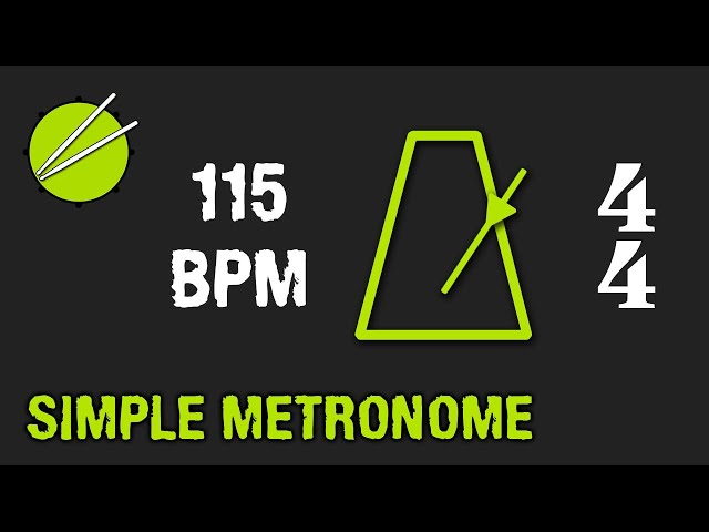 115BPM (4/4) Visual Metronome / Click Track - Beginner Drums