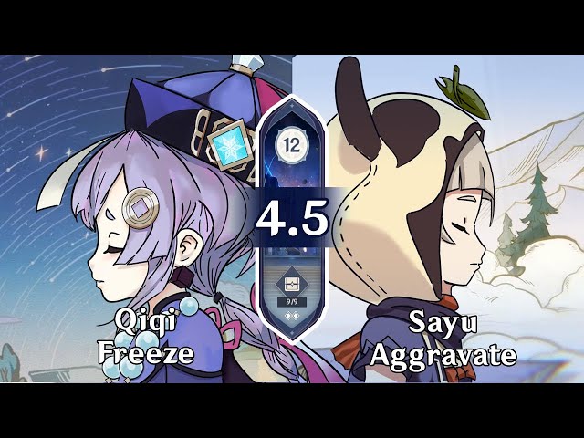 Qiqi Freeze - Sayu Aggravate | Spiral Abyss 4.5 | Genshin Impact