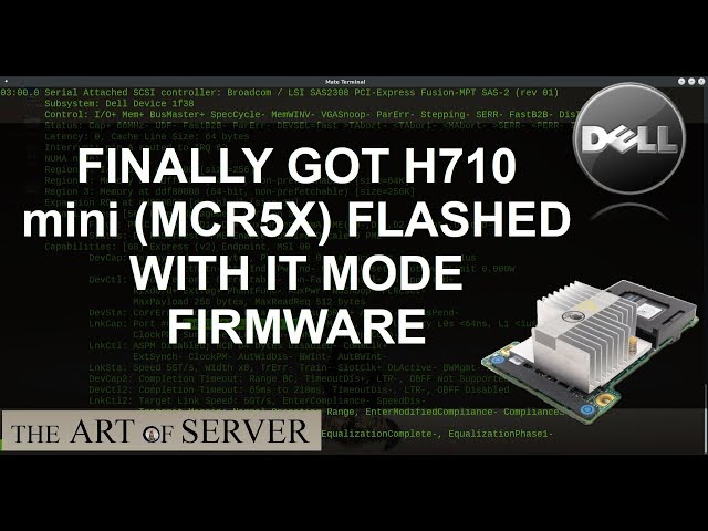 Finally got H710 mini MCR5X flashed with IT mode firmware