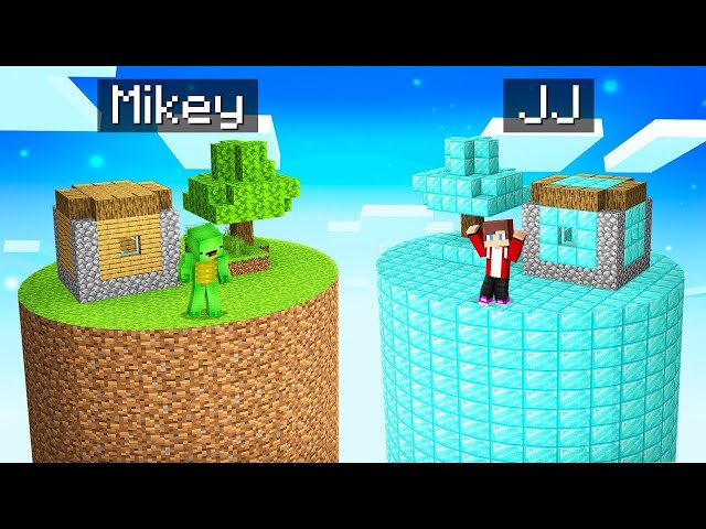 JJ and Mikey Survive ROUND CHUNKS : Diamond, Dirt in Minecraft Maizen!