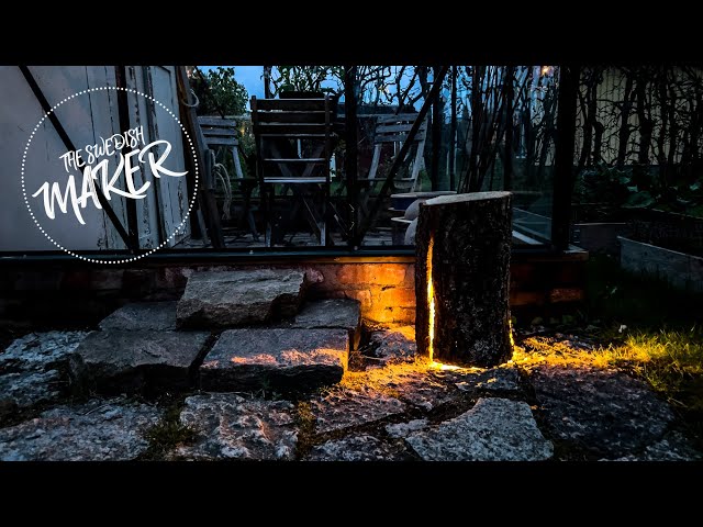 Making a Wooden Stump Lamp for the Garden