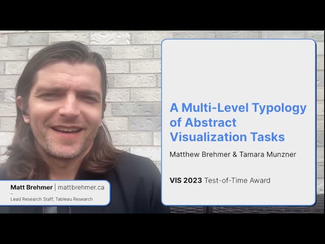 Brehmer, InfoVis 10-Year Test of Time Award acceptance for Multi-Level Typology of Abstract Tasks