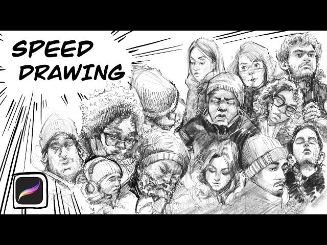 Procreate Speed Drawings - Compilation #1 - NYC Subway Drawings