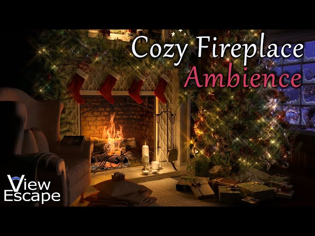 Cozy Fireplace Ambience with crackling fire | Relax by the fire in your cozy holiday cabin | 3 HRS