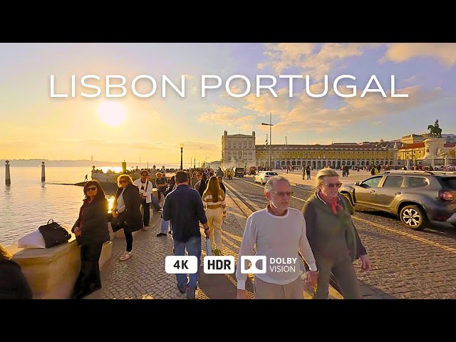 Lisbon Sunset Walking Tour December 2023 - 4K HDR