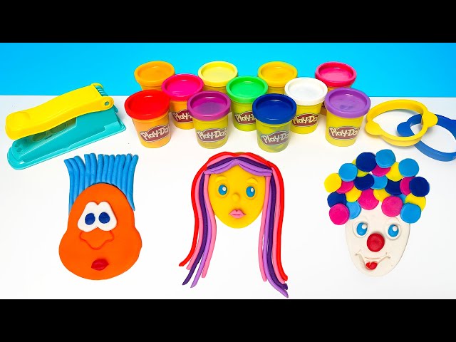Making Funny Faces and Haircuts Play Doh