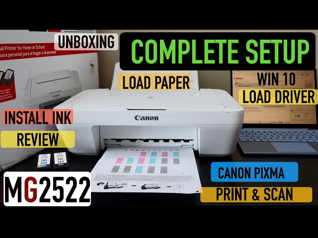 Canon Pixma MG2522 Setup, Unboxing, Install Ink, Load Paper, Install driver, Print, Scan & Review