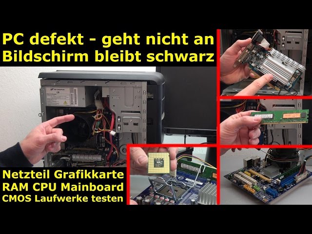 PC defekt - geht nicht an - Bildschirm bleibt schwarz - Reparaturanleitung - [4K Video]