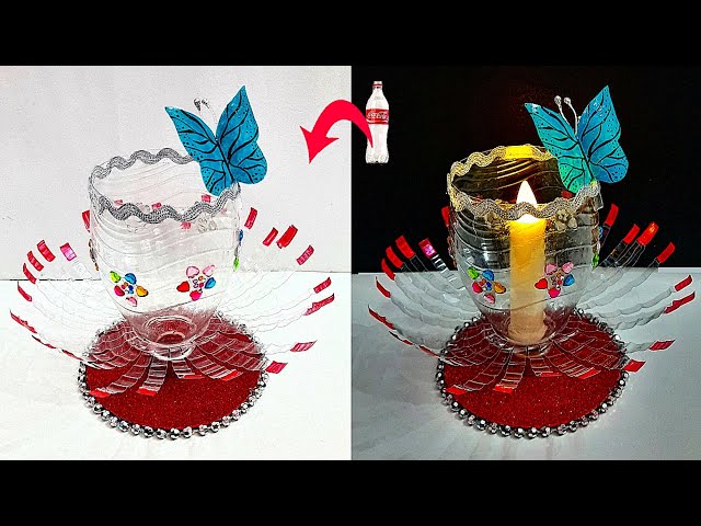 DIY New Tealight holder/Showpiece made from Plastic Bottle | Best out of waste home decoration idea