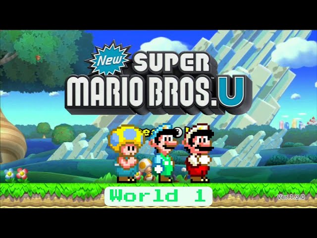 New Super Mario Bros. U - World 1 (Acorn Plains) 100% Multiplayer