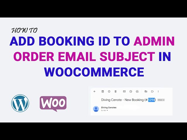 Add Booking ID to admin Order Email Subject in woocommerce