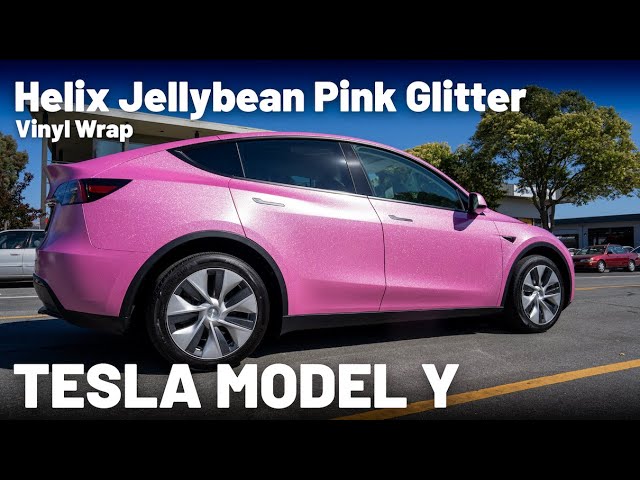 Tesla Model Y - Helix Jellybean Pink Glitter - Vinyl Wrap