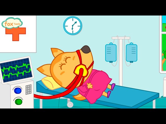Oh no, Pregnant Mommy Got Sick and Need to Visit a Doctor. Fox Family Stories about Mom for kids