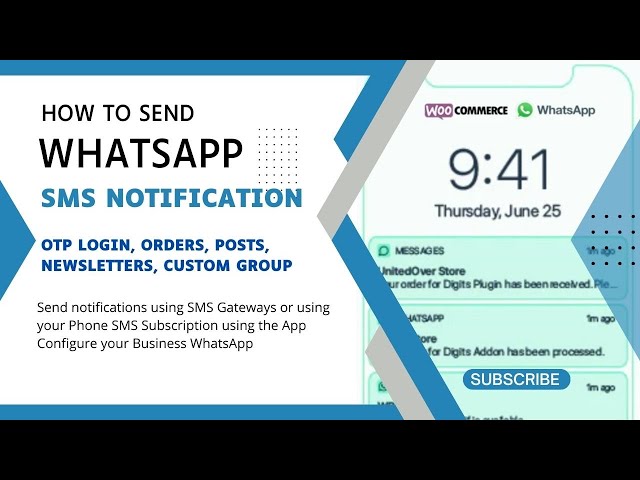 How to Send WhatsApp SMS OTP Notification for Login, Orders, Newsletters & Posts | Auto Notification