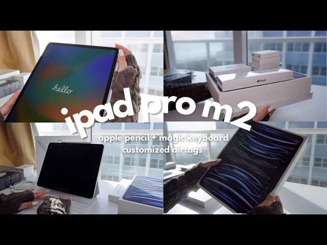 ✨📦 iPad Pro M2 12.9 1TB + Apple Pencil + Magic Keyboard + AirTags | ASMR Unboxing