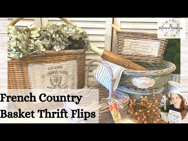 French Country Basket Thrift Flips | Milk Paint & IOD | Stencilling | Upcycle | Cottage Farmhouse