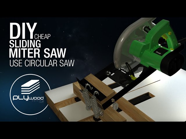 DIY Cheap Sliding Miter Saw use circular saw - simple sliding miter saw