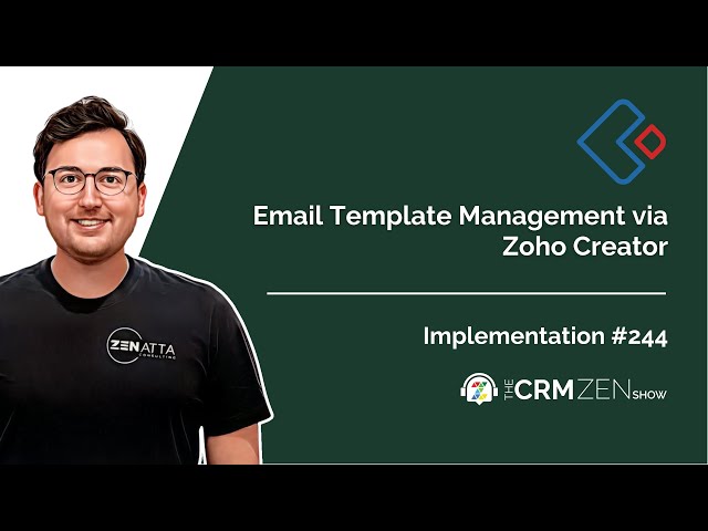 Email Template Management via Zoho Creator