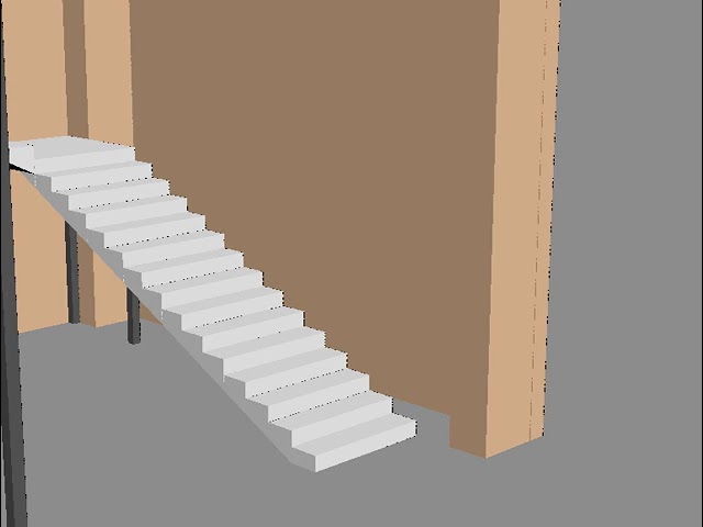 445 - 002 3D модель лестницы с высотой потолков 5,5м