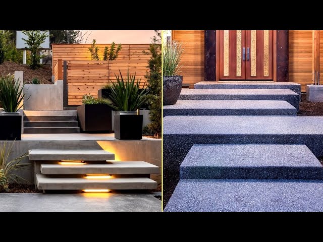 Backyard Design, Beautiful Garden Steps Made from Concrete, (29+) Best Ideas