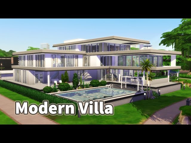 Modern Villa (Base Game) | House Build (Stop Motion) | The Sims 4 | No CC