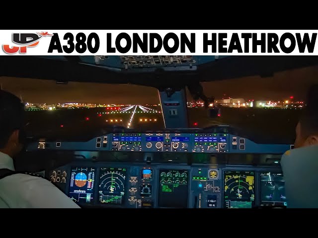 Piloting AIRBUS A380 out of London Heathrow | Cockpit Views