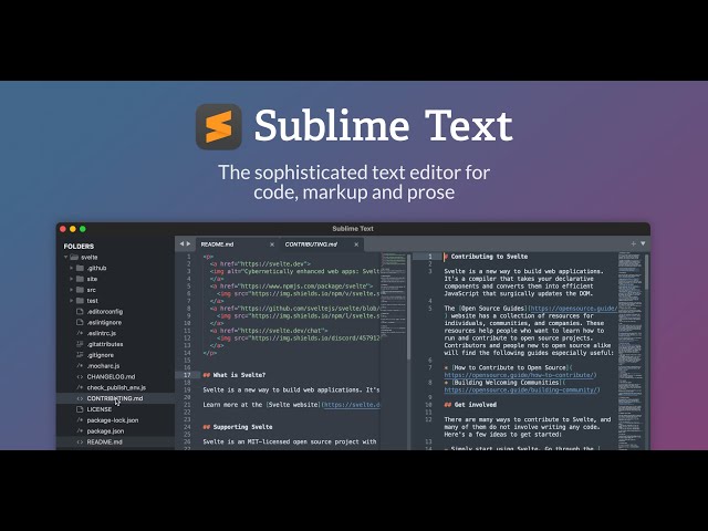Работа в Sublime Text 4.