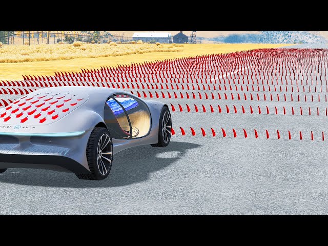 Cars vs Numerous Spike Strips – BeamNG.Drive
