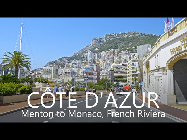 4K Scenic Drive in Cote d'Azur (French Riviera) Menton - Monaco - A8
