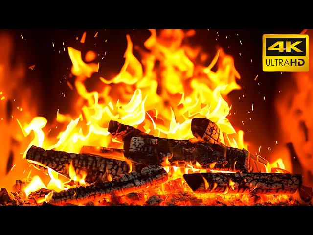 🔥 Cozy Fireplace with Calming Fire Sounds and Burning Logs for Ambiance. Fireplace 4K