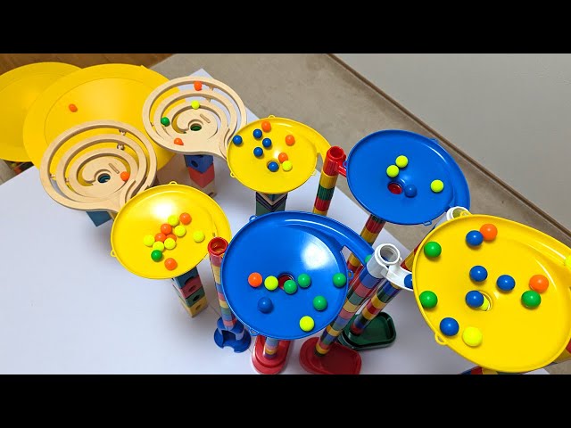 Marble run ☆ 3 types 9 croon round and round course [black ball]